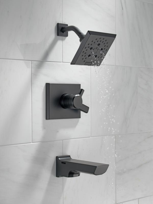 DELTA Pivotal Monitor 17 Series H2OKINETIC Tub and Shower Trim — Matte Black