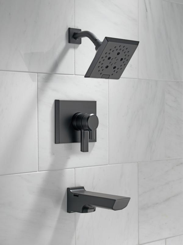 DELTA Pivotal Monitor 17 Series H2OKINETIC Tub and Shower Trim — Matte Black
