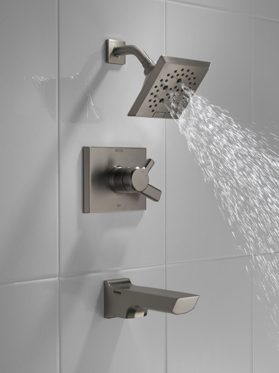 DELTA Pivotal Monitor 17 Series H2OKINETIC Tub and Shower Trim — Lumicoat® Black Stainless