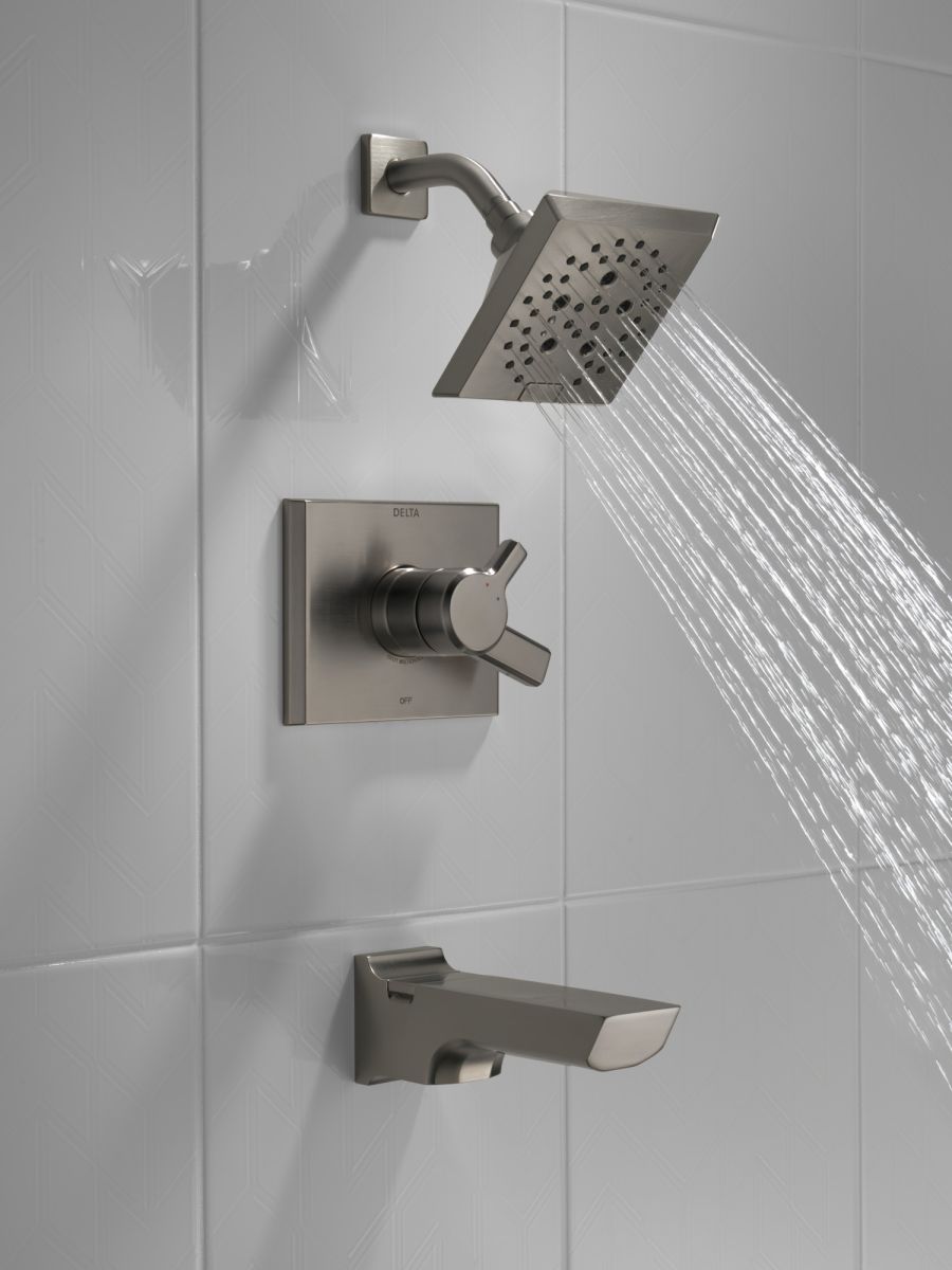 DELTA Pivotal Monitor 17 Series H2OKINETIC Tub and Shower Trim — Lumicoat® Black Stainless
