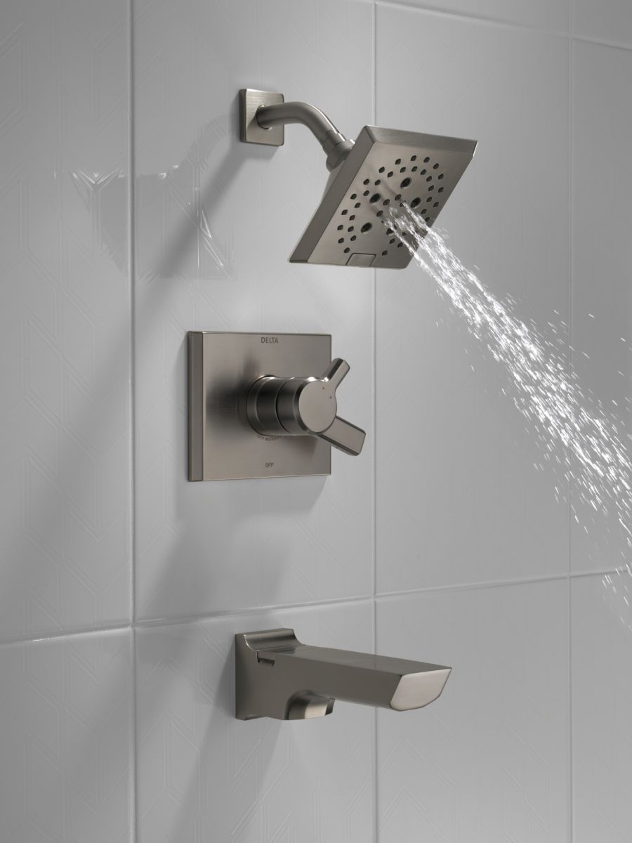 DELTA Pivotal Monitor 17 Series H2OKINETIC Tub and Shower Trim — Lumicoat® Black Stainless