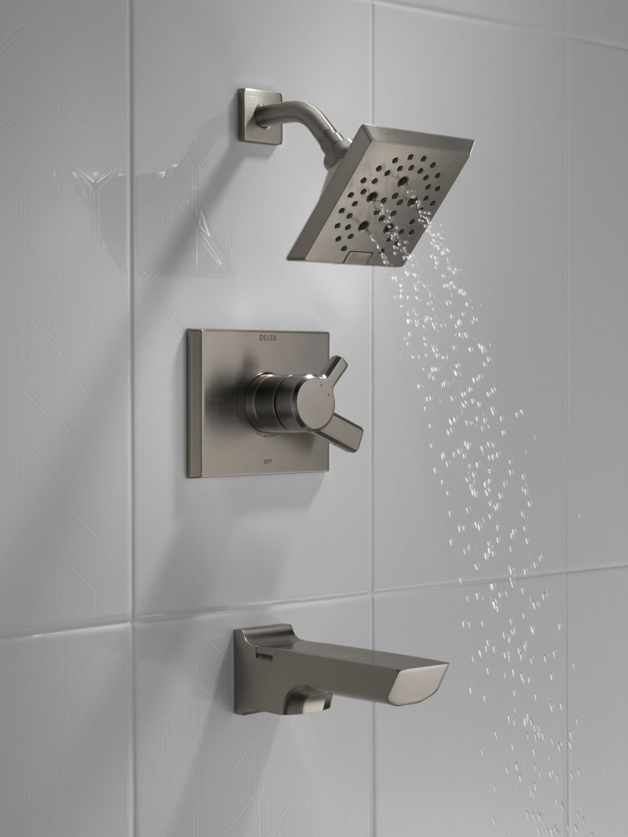 DELTA Pivotal Monitor 17 Series H2OKINETIC Tub and Shower Trim — Lumicoat® Black Stainless
