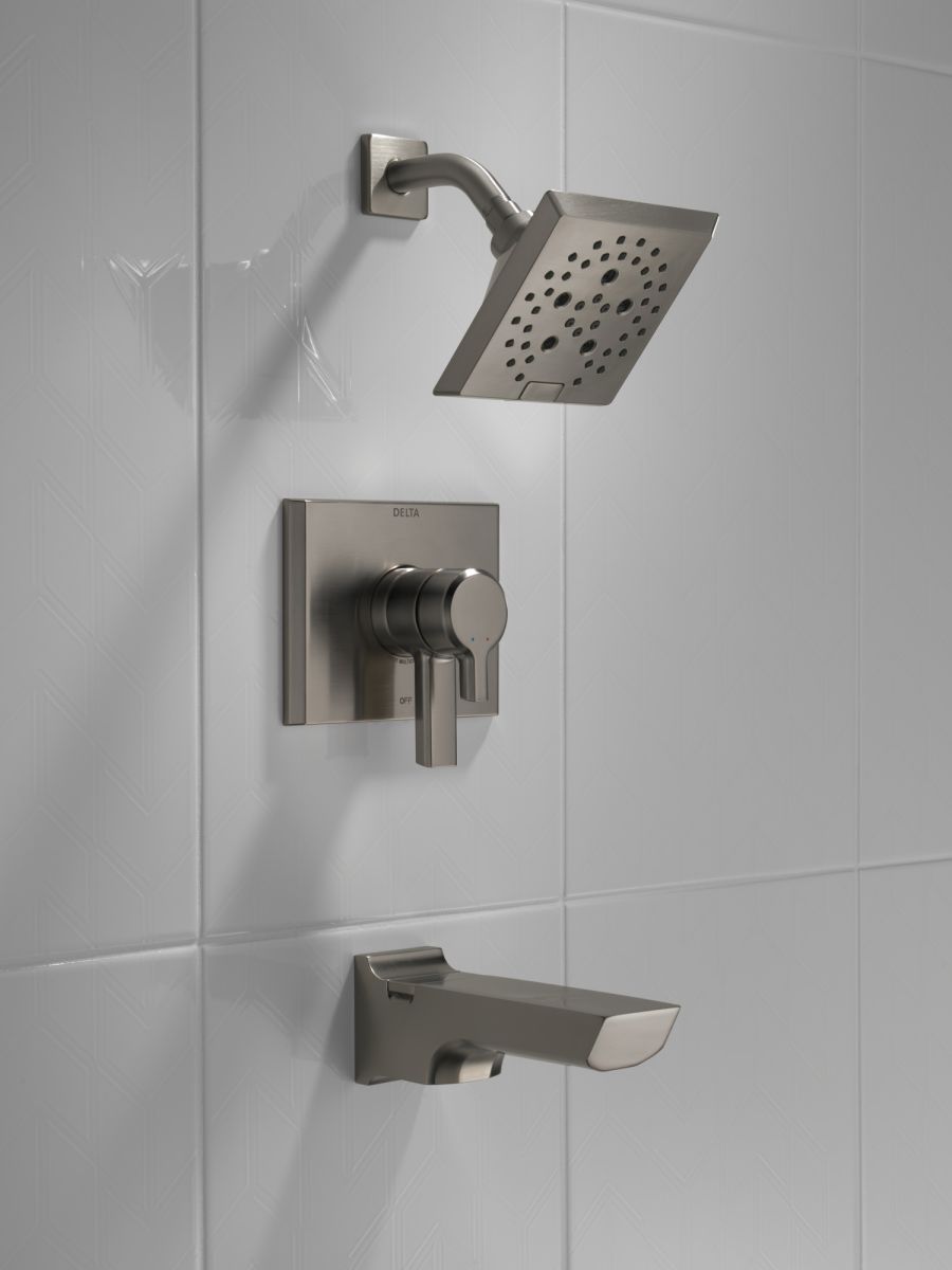 DELTA Pivotal Monitor 17 Series H2OKINETIC Tub and Shower Trim — Lumicoat® Black Stainless