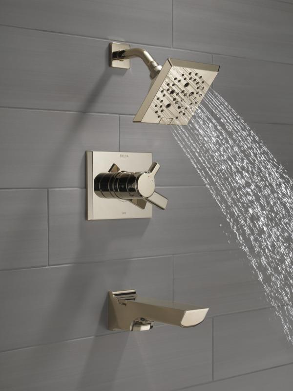 DELTA Pivotal Monitor 17 Series H2OKINETIC Tub and Shower Trim — Lumicoat® Polished Nickel