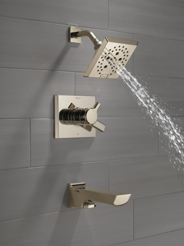 DELTA Pivotal Monitor 17 Series H2OKINETIC Tub and Shower Trim — Lumicoat® Polished Nickel