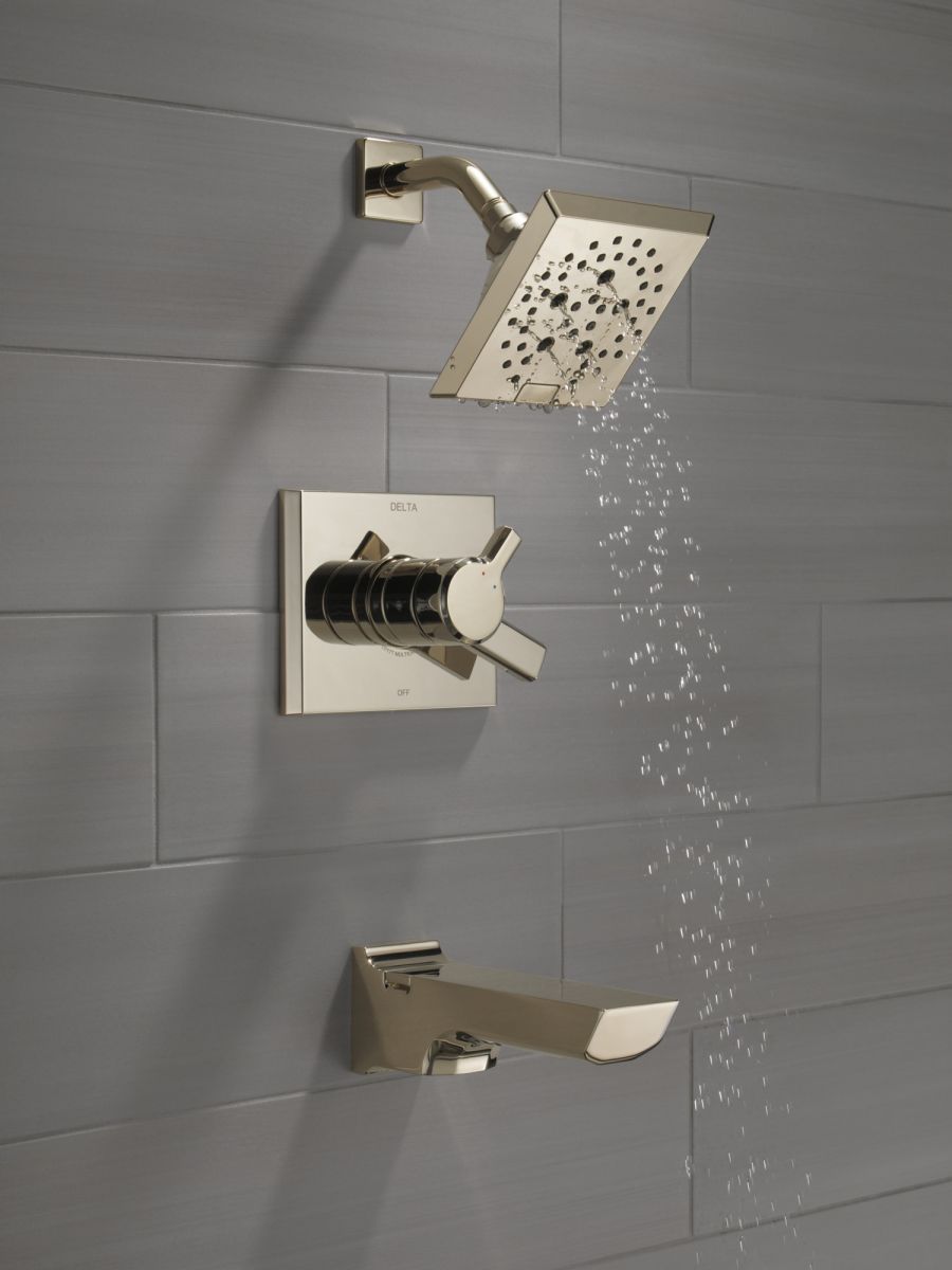 DELTA Pivotal Monitor 17 Series H2OKINETIC Tub and Shower Trim — Lumicoat® Polished Nickel