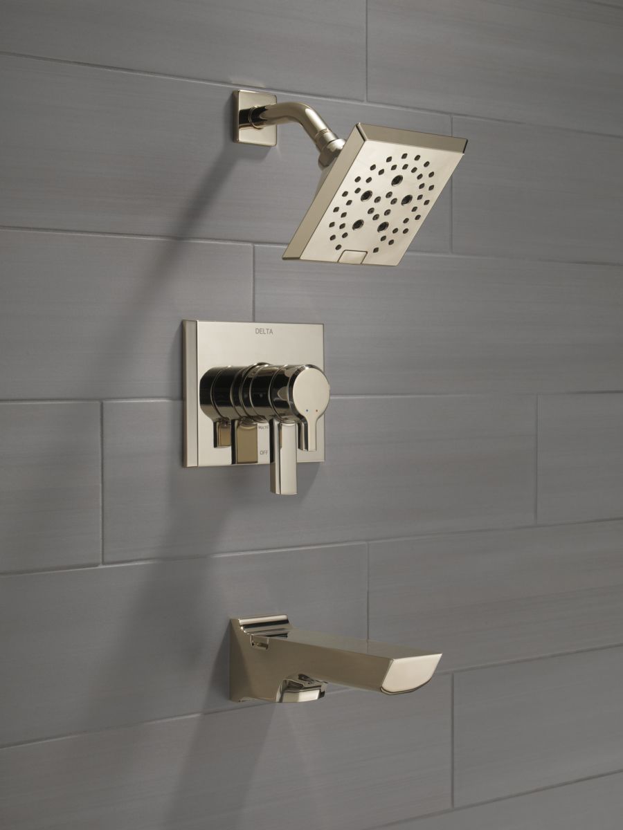DELTA Pivotal Monitor 17 Series H2OKINETIC Tub and Shower Trim — Lumicoat® Polished Nickel