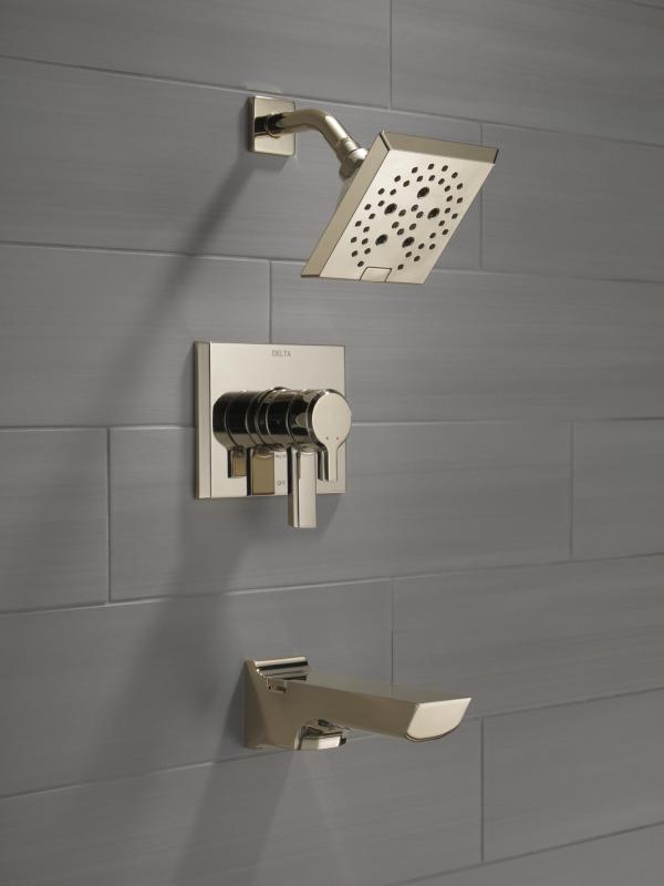 DELTA Pivotal Monitor 17 Series H2OKINETIC Tub and Shower Trim — Lumicoat® Polished Nickel