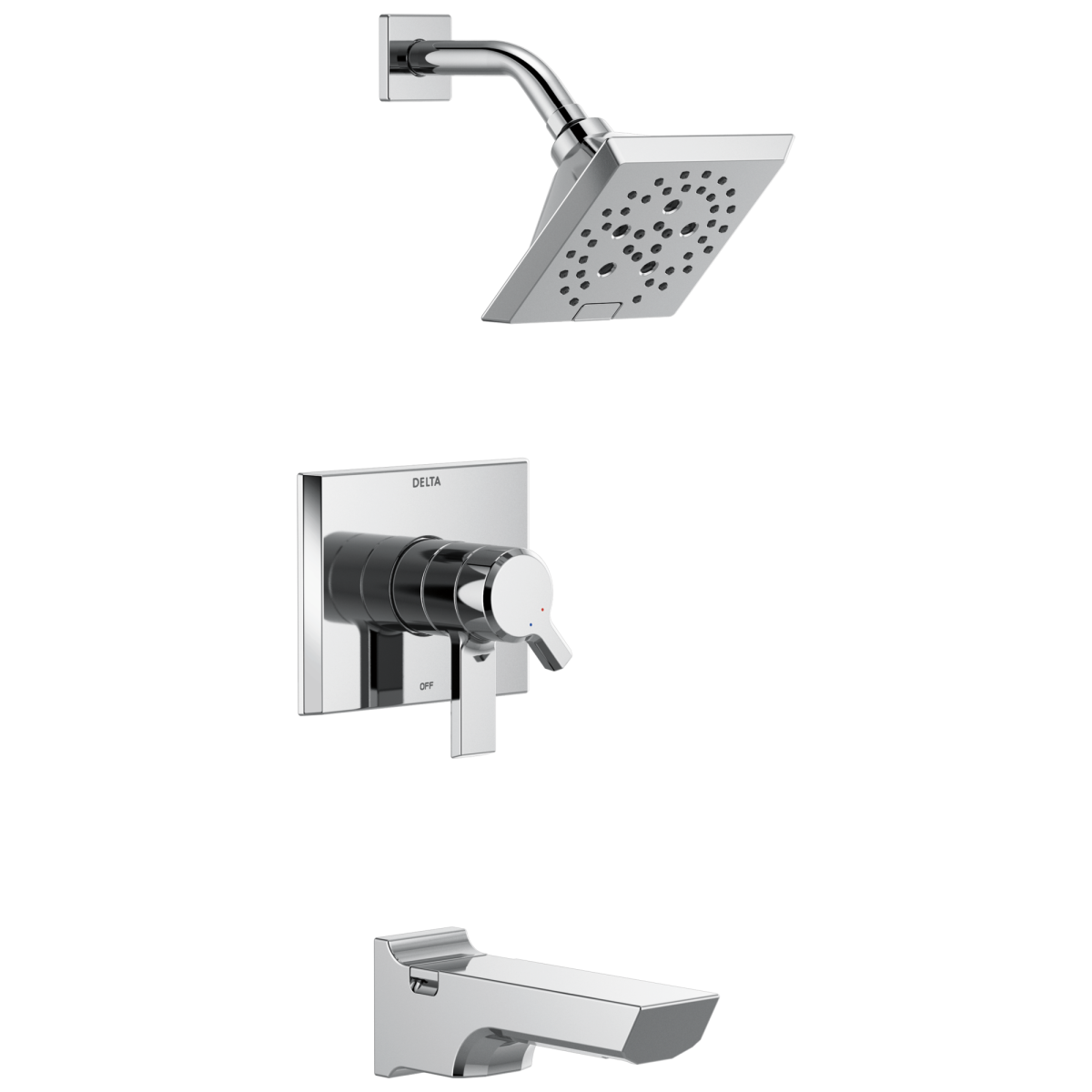 DELTA Pivotal Monitor 17 Series H2OKINETIC Tub and Shower Trim — Lumicoat® Chrome