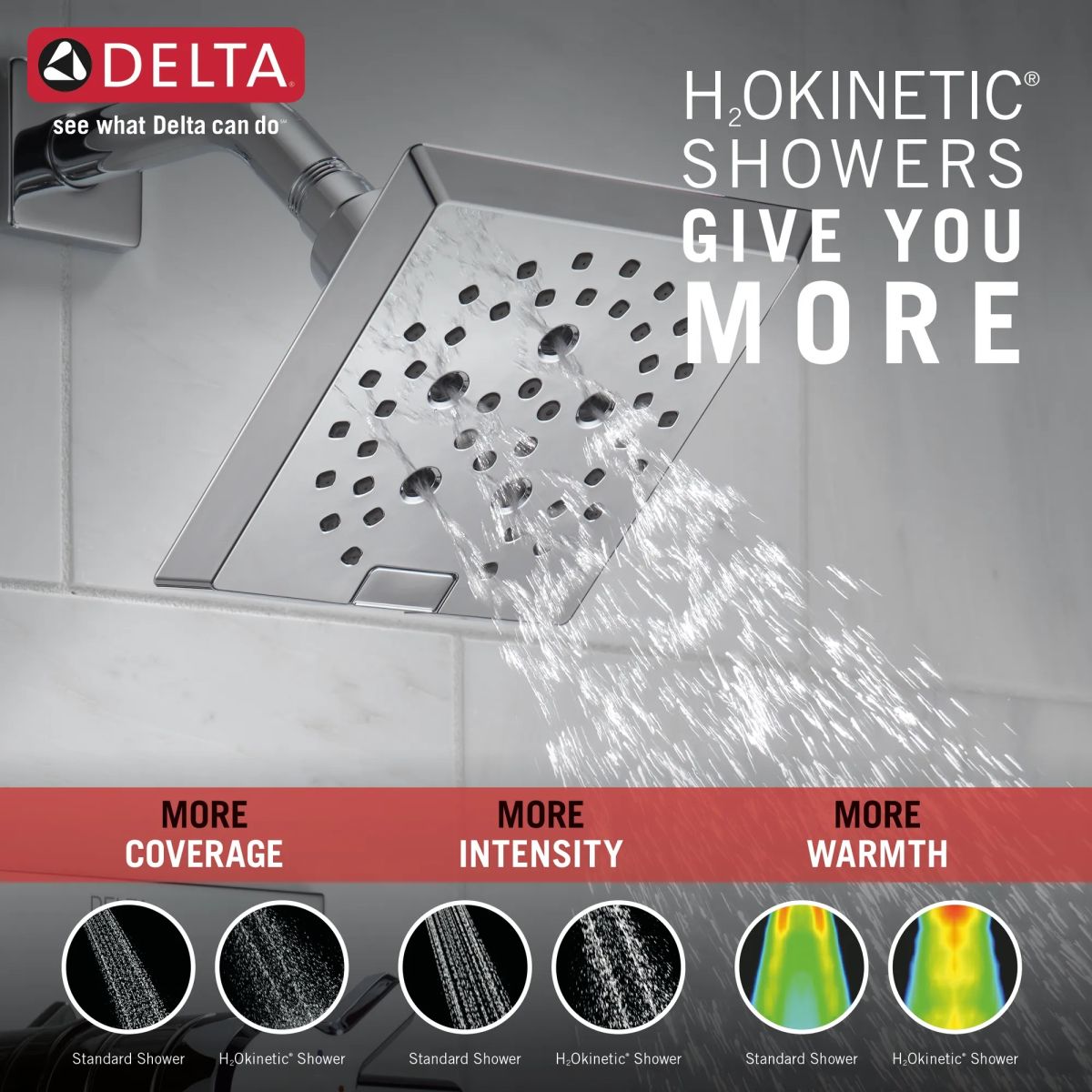 DELTA Pivotal Monitor 17 Series H2OKINETIC Tub and Shower Trim — Lumicoat® Chrome