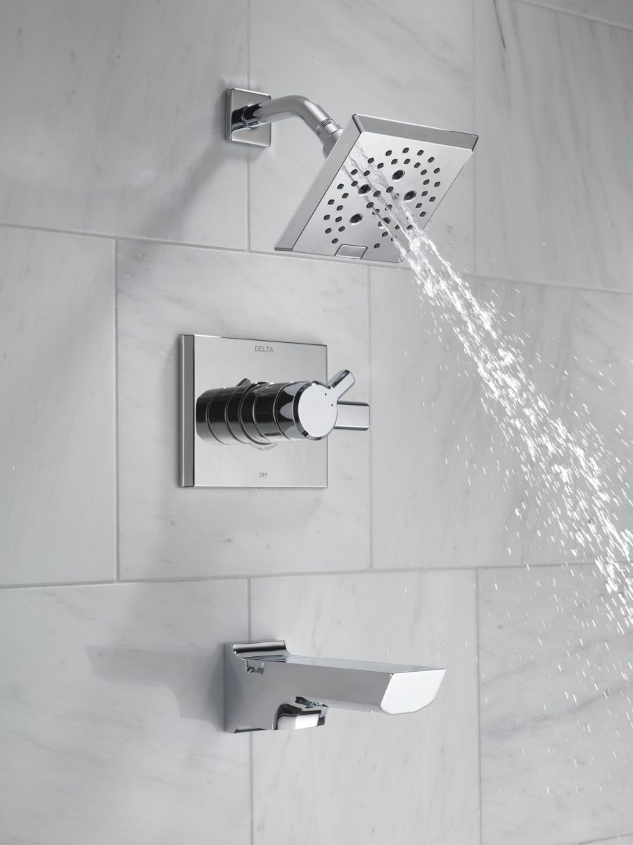 DELTA Pivotal Monitor 17 Series H2OKINETIC Tub and Shower Trim — Lumicoat® Chrome