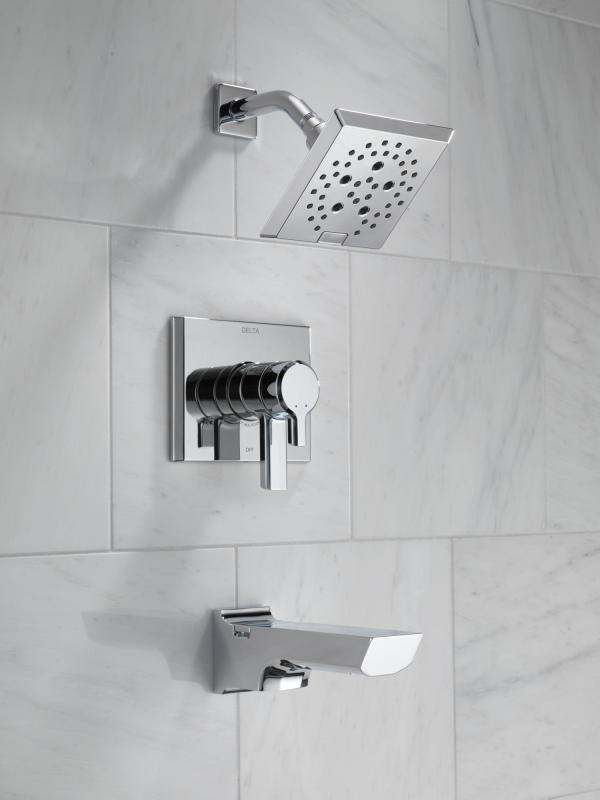 DELTA Pivotal Monitor 17 Series H2OKINETIC Tub and Shower Trim — Lumicoat® Chrome