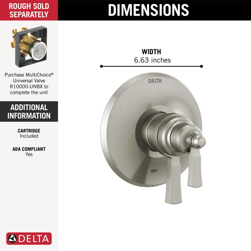 DELTA Dorval TempAssure 17T Series Valve Only Trim — Stainless