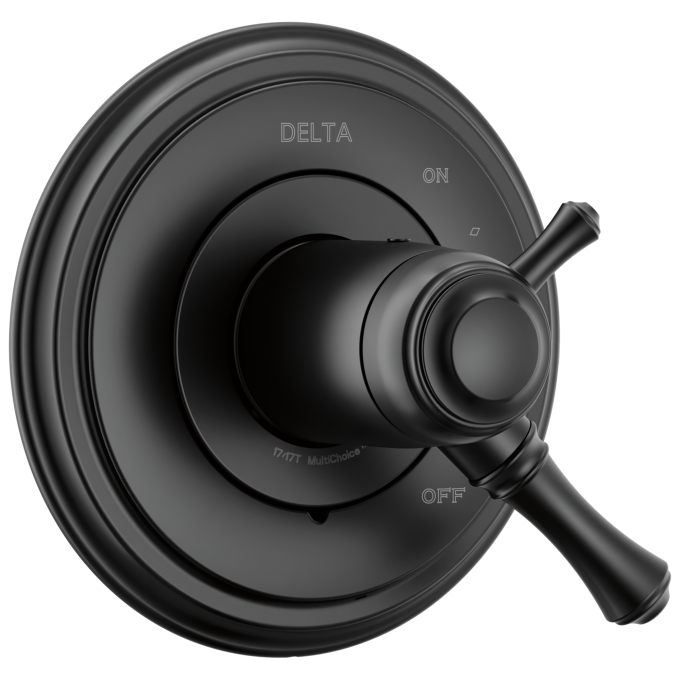 DELTA Cassidy 17T Series Thermostatic Valve Only Trim — Matte Black