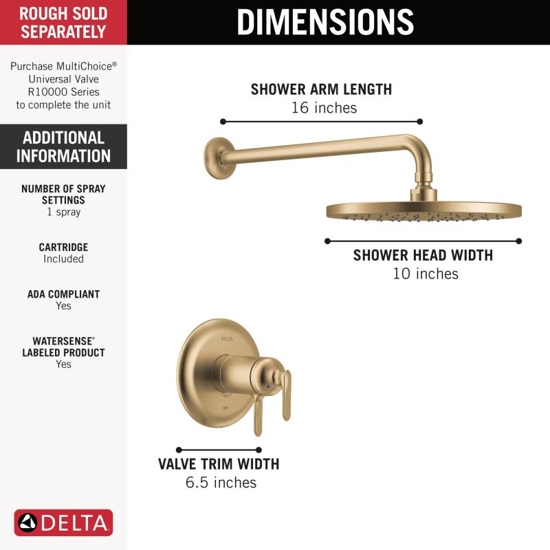 DELTA Bonacci 17T Series Shower Trim — Lumicoat® Champagne Bronze