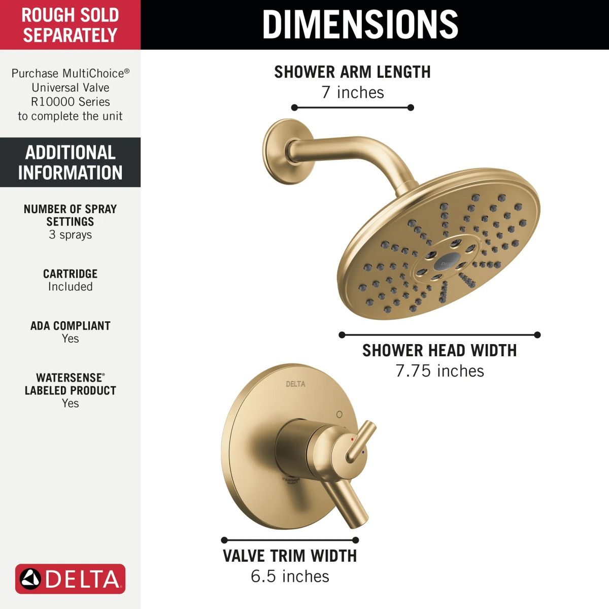DELTA Trinsic TempAssure 17T Series H2OKINETIC Shower Trim — Champagne Bronze
