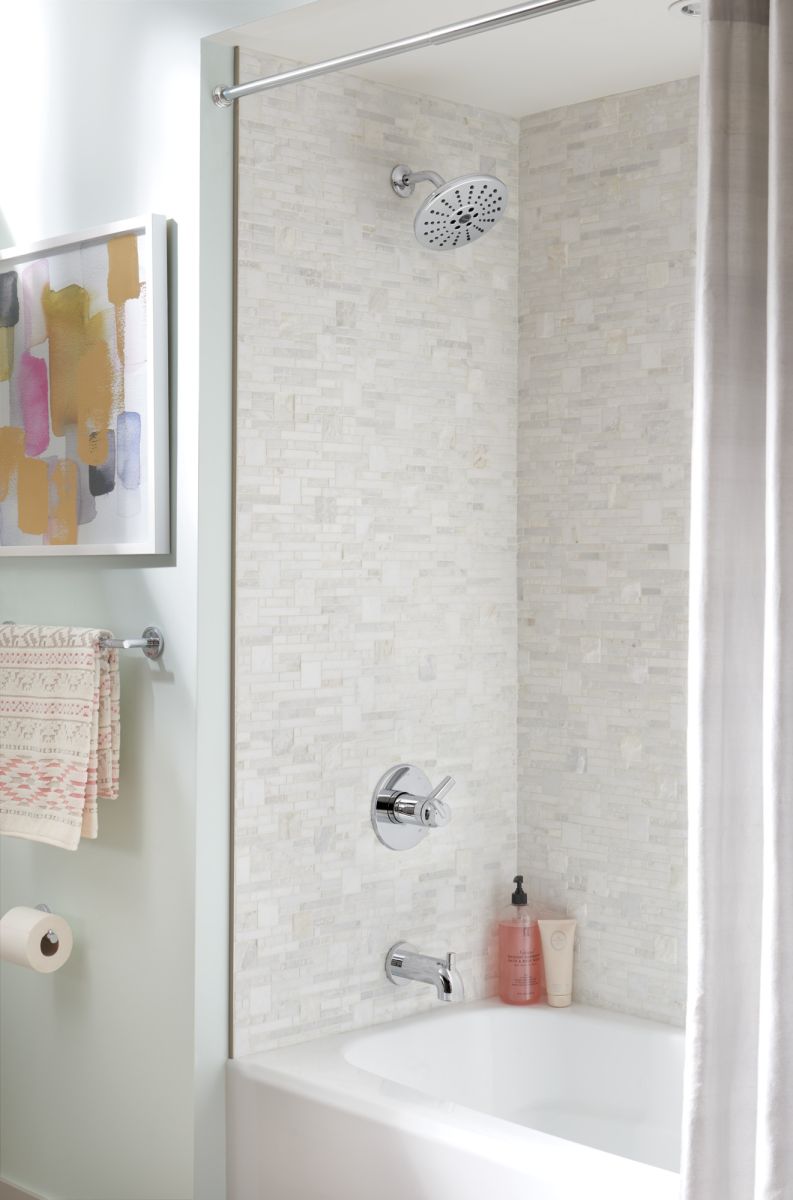 DELTA Trinsic TempAssure 17T Series H2OKINETIC Tub & Shower Trim — Chrome