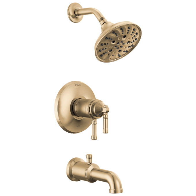 DELTA Broderick 17T Series Tub Shower Trim — Lumicoat® Champagne Bronze