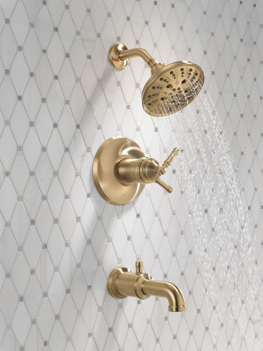 DELTA Broderick 17T Series Tub Shower Trim — Lumicoat® Champagne Bronze