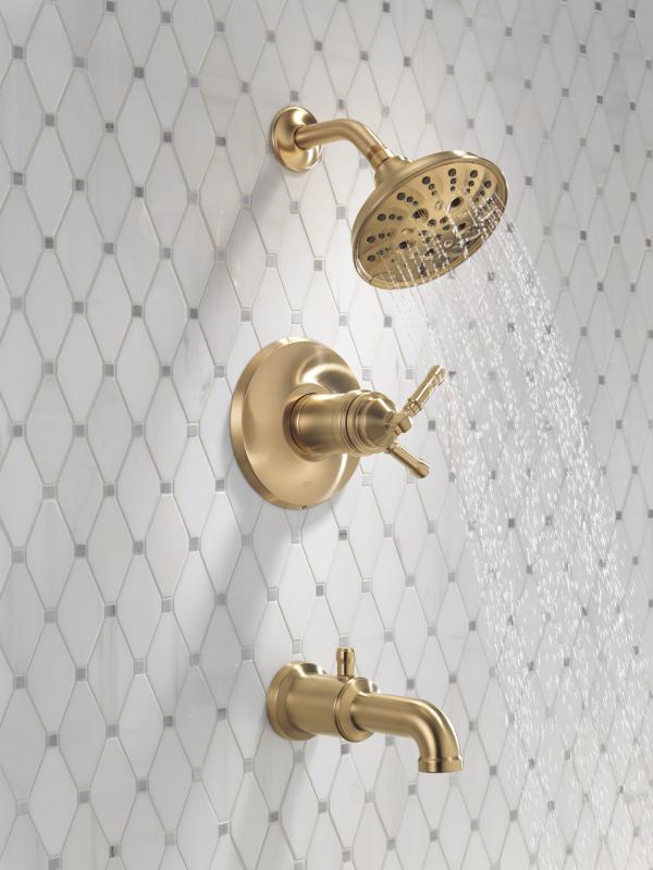 DELTA Broderick 17T Series Tub Shower Trim — Lumicoat® Champagne Bronze