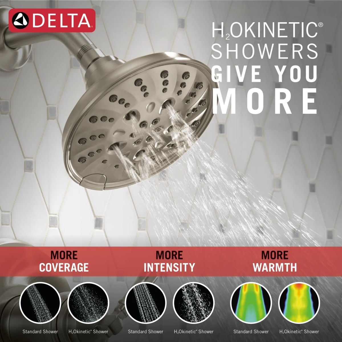DELTA Broderick 17T Series Tub Shower Trim — Lumicoat® Stainless