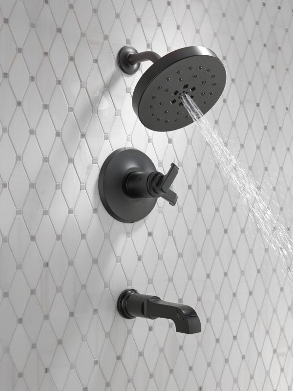 DELTA Tetra 17T Series Tub Shower Trim — Matte Black