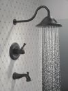 DELTA Cassidy 17 Series Thermostatic Tub Shower Trim — Matte Black