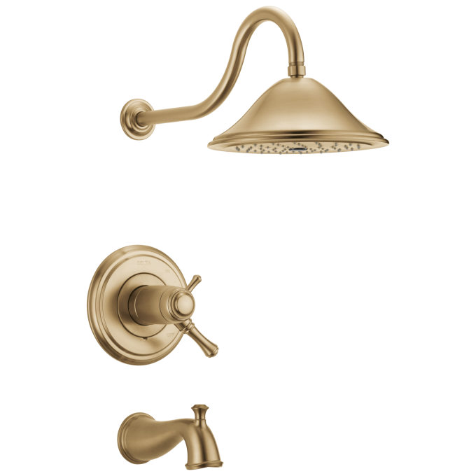 DELTA Cassidy TempAssure 17T Series Tub & Shower Trim — Champagne Bronze