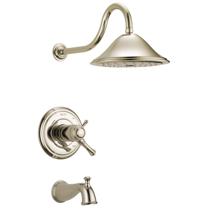 DELTA Cassidy TempAssure 17T Series Tub & Shower Trim — Polished Nickel