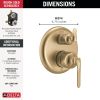DELTA Bonacci 14 Series 3-Setting Integrated Diverter Trim — Lumicoat® Champagne Bronze