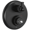 DELTA Dorval Traditional 2-Handle Monitor 14 Series Valve Trim with 3 Setting Diverter — Matte Black