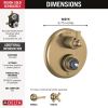 DELTA Dorval Traditional 2-Handle Monitor 14 Series Valve Trim with 3 Setting Diverter — Champagne Bronze