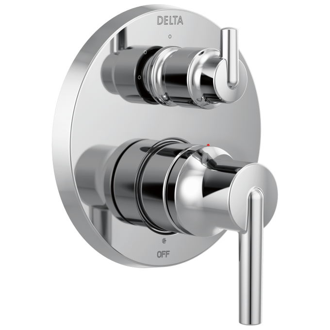 DELTA Trinsic Contemporary Two Handle Monitor 14 Series Valve Trim with 3-Setting Integrated Diverter — Chrome