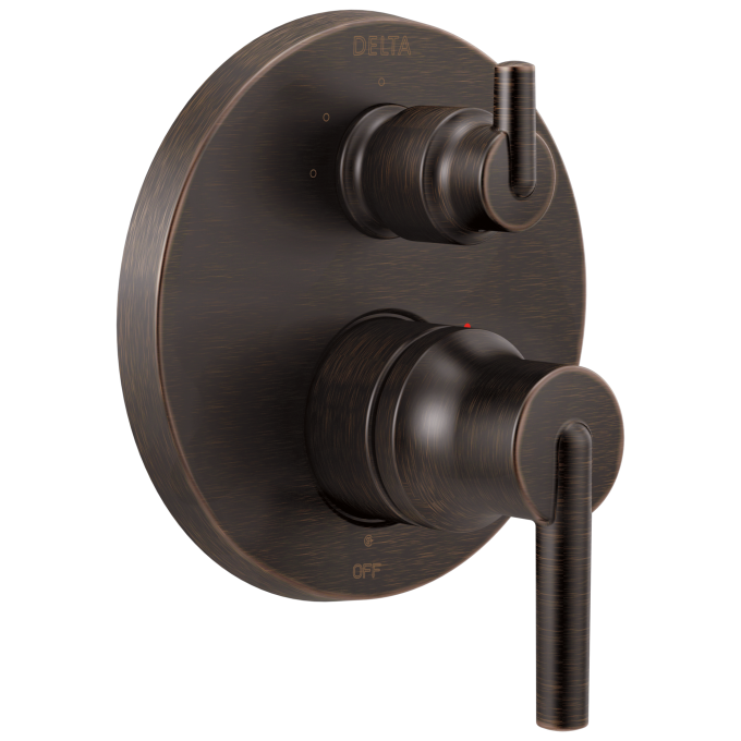 DELTA Trinsic Contemporary Two Handle Monitor 14 Series Valve Trim with 3-Setting Integrated Diverter — Venetian Bronze