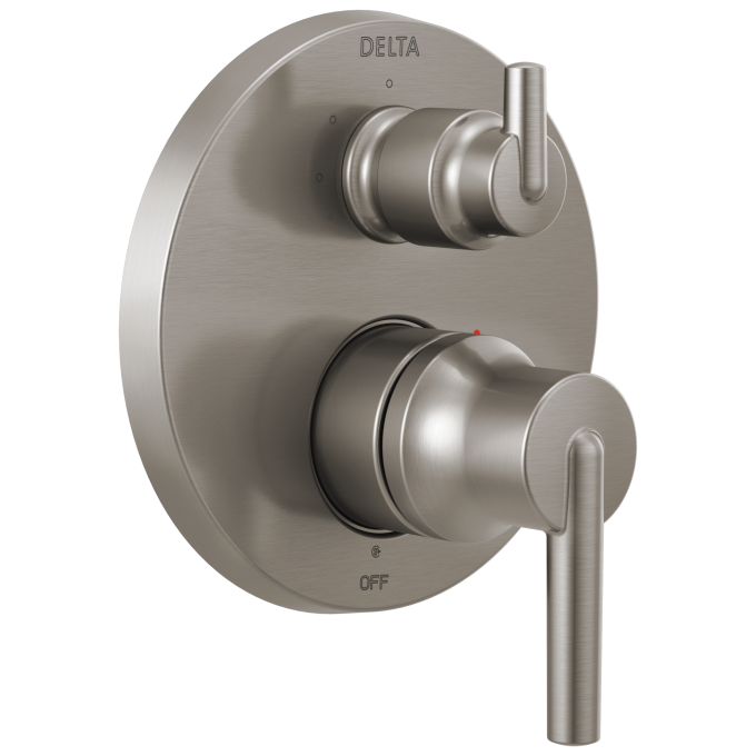 DELTA Trinsic Contemporary Two Handle Monitor 14 Series Valve Trim with 3-Setting Integrated Diverter — Stainless
