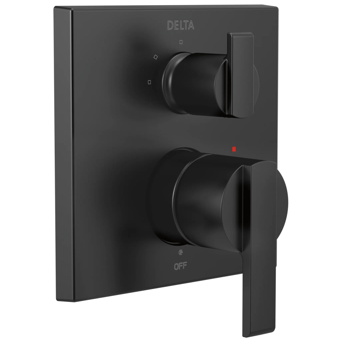 DELTA Ara Angular Modern Monitor 14 Series Valve Trim with 3-Setting Integrated Diverter — Matte Black