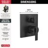 DELTA Ara Angular Modern Monitor 14 Series Valve Trim with 3-Setting Integrated Diverter — Matte Black