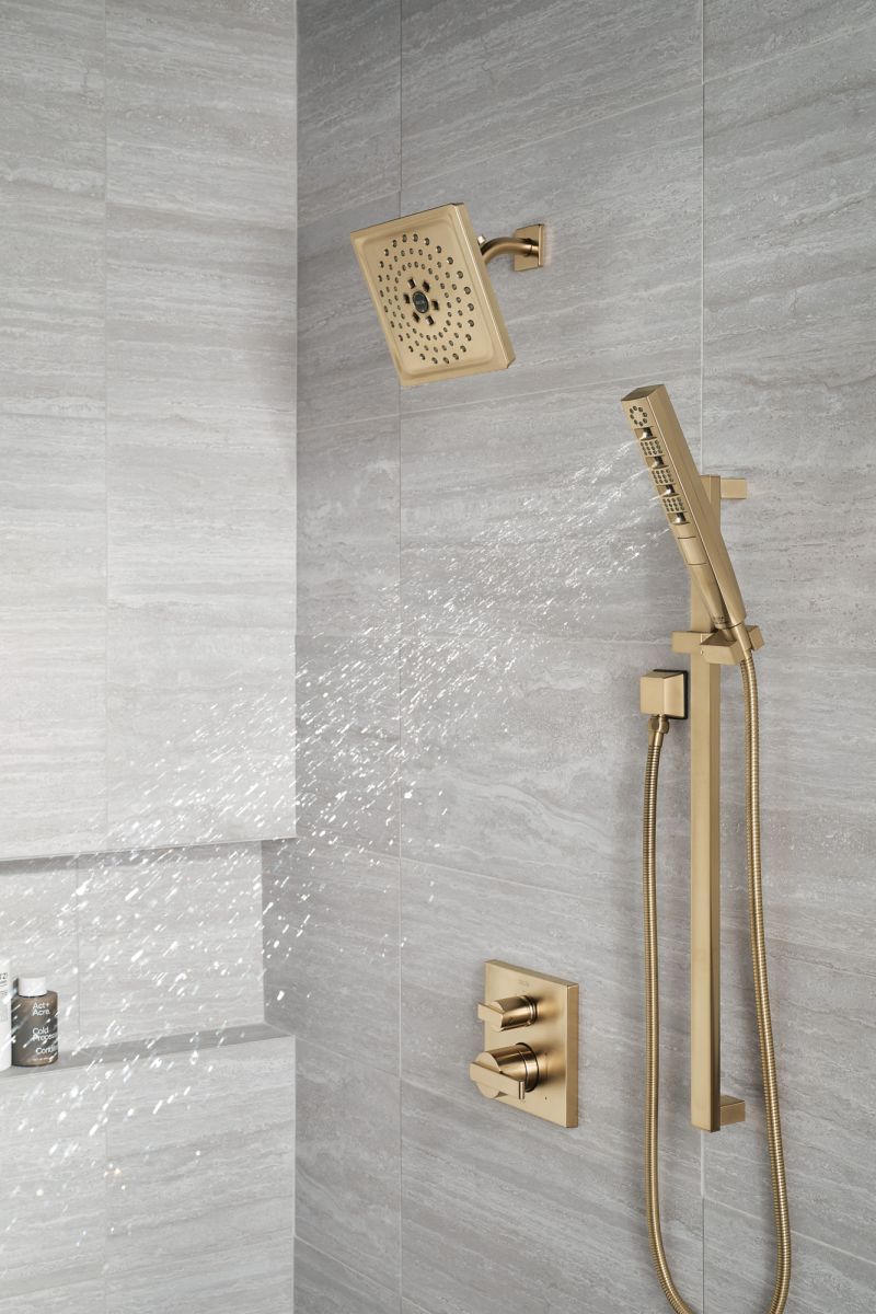 DELTA Universal Showering Components Square Wall Elbow for Hand Shower — Lumicoat® Champagne Bronze