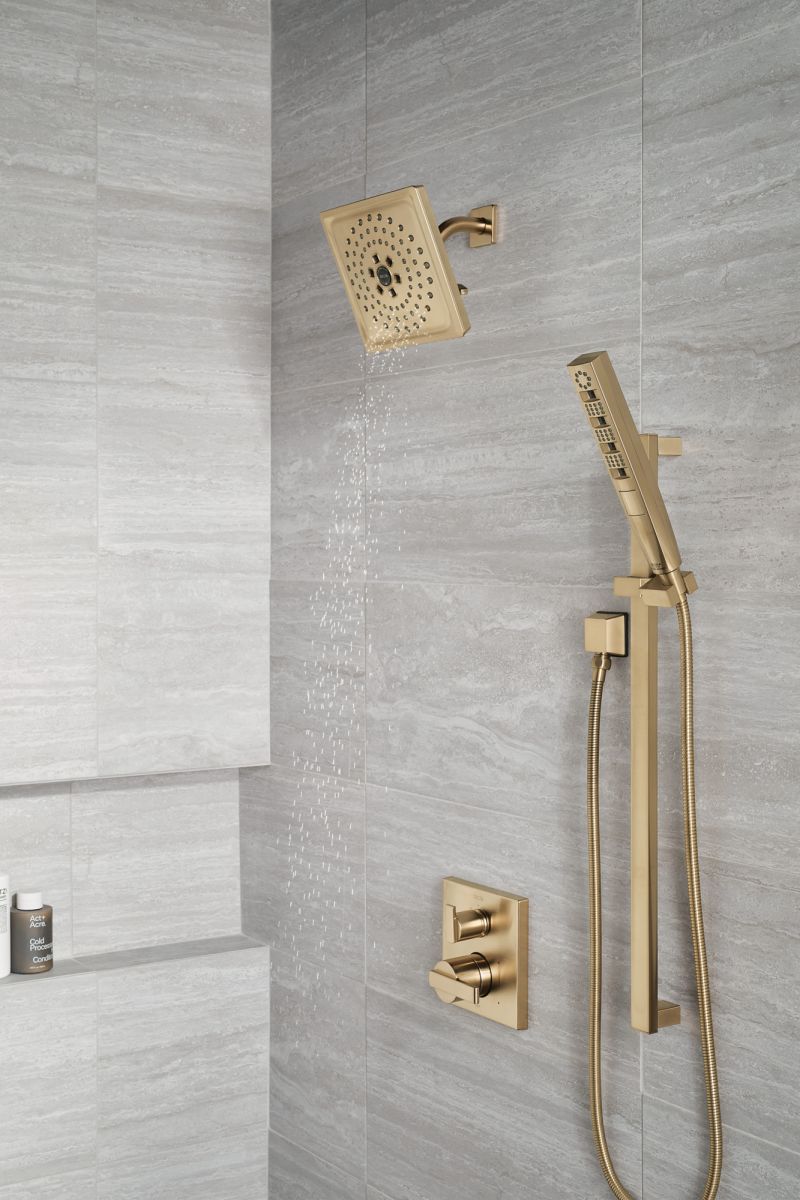 DELTA Ara Angular Modern Monitor 14 Series Valve Trim with 3-Setting Integrated Diverter — Champagne Bronze