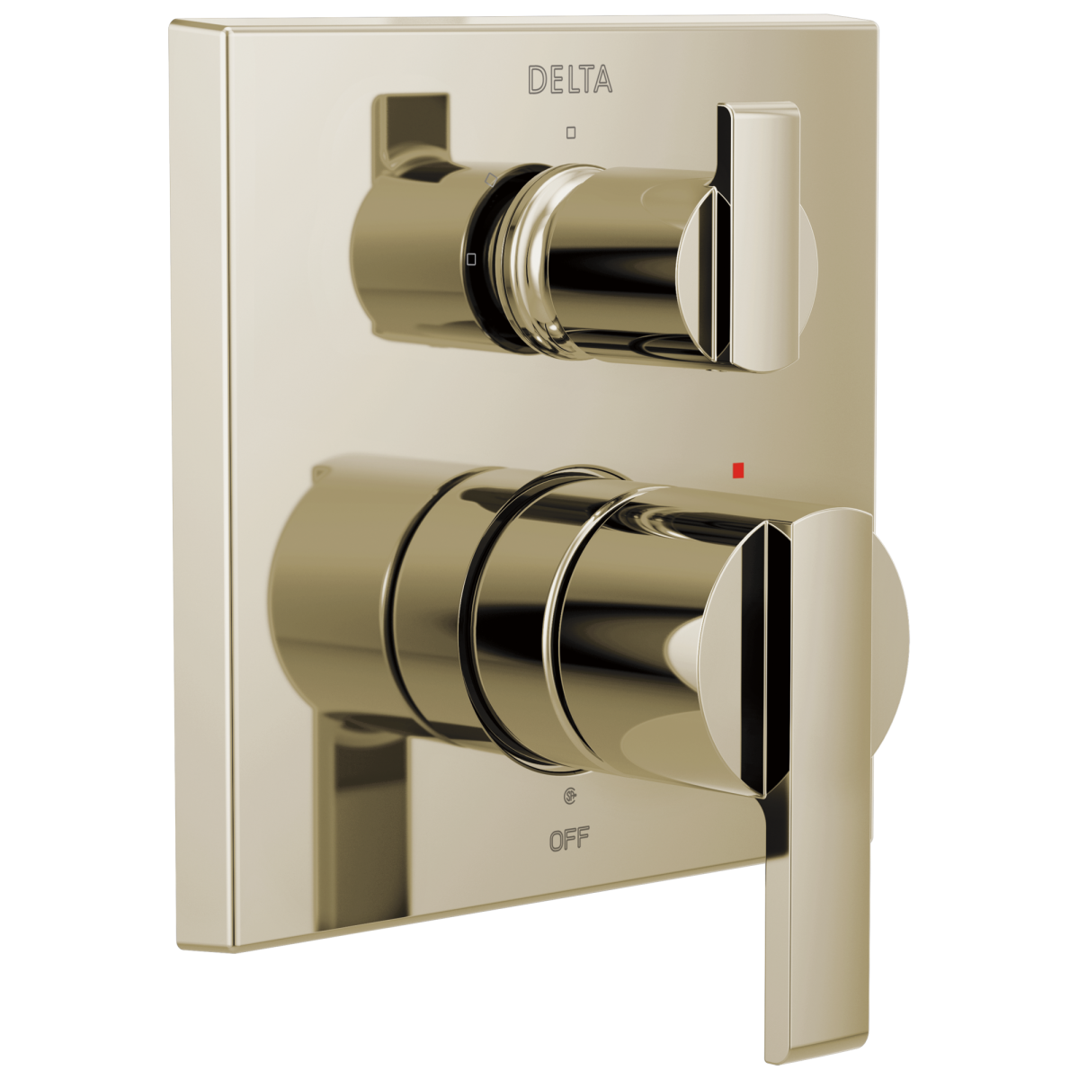 DELTA Ara Angular Modern Monitor 14 Series Valve Trim with 3-Setting Integrated Diverter — Polished Nickel