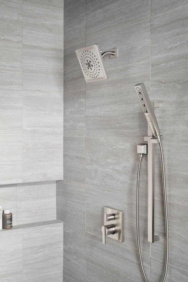 DELTA Ara Angular Modern Monitor 14 Series Valve Trim with 3-Setting Integrated Diverter — Stainless