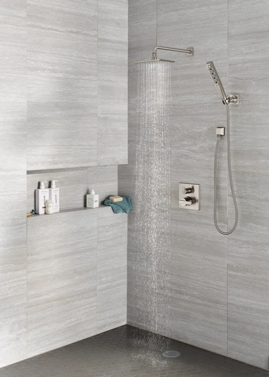 DELTA Universal Showering Components H2OKINETIC 4-Setting Wall Mount Hand Shower — Lumicoat® Stainless