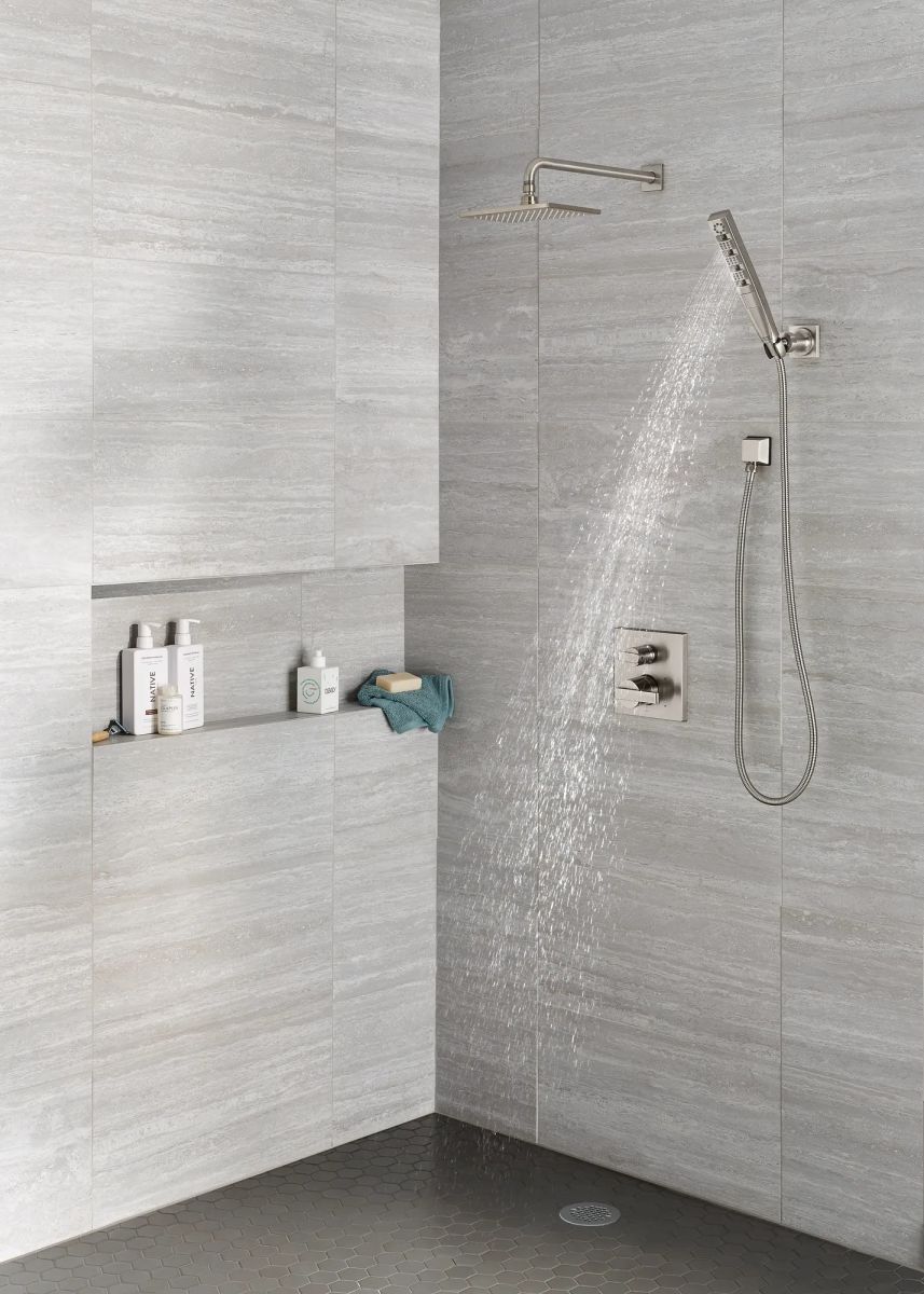 DELTA Ara Angular Modern Monitor 14 Series Valve Trim with 3-Setting Integrated Diverter — Stainless