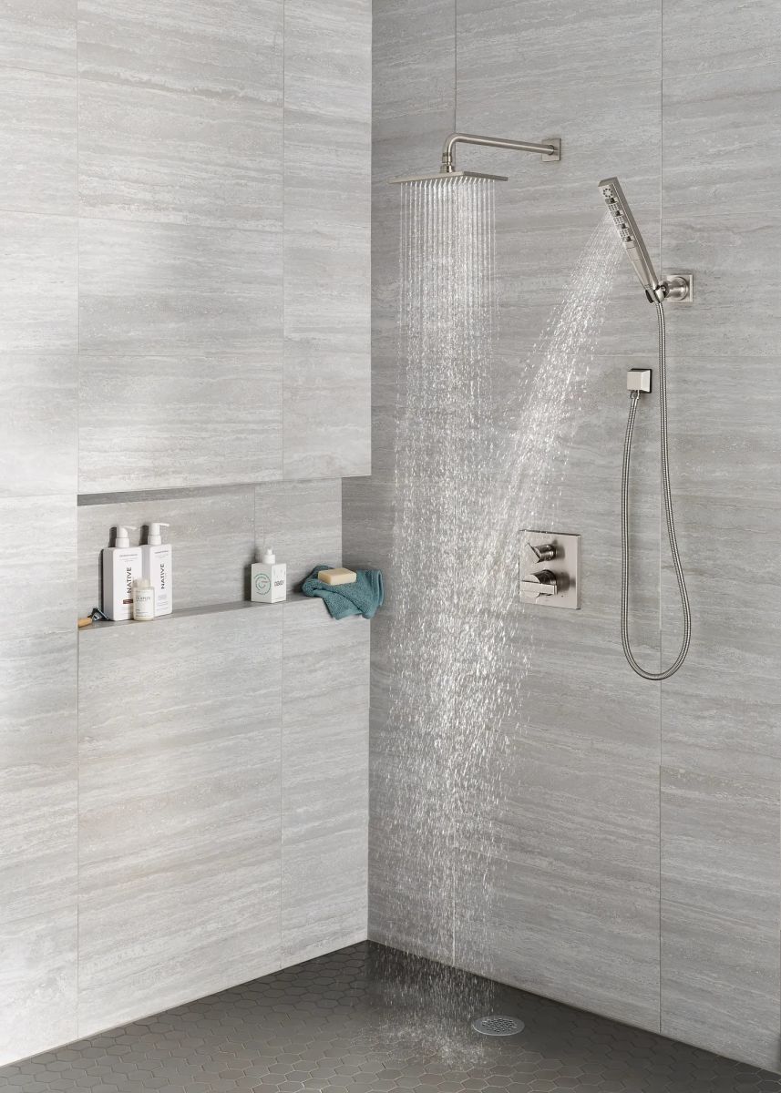 DELTA Universal Showering Components H2OKINETIC 4-Setting Wall Mount Hand Shower — Lumicoat® Stainless