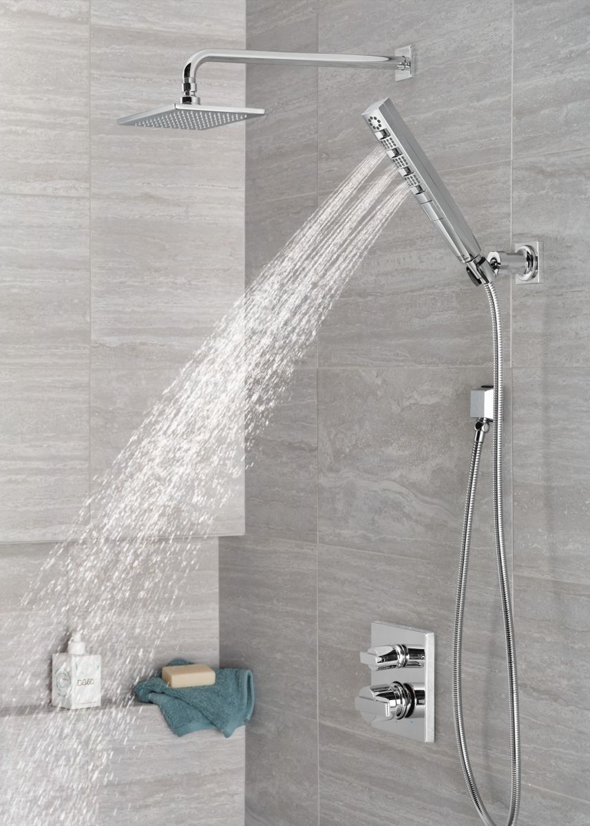 DELTA Ara Angular Modern Monitor 14 Series Valve Trim with 3-Setting Integrated Diverter — Chrome