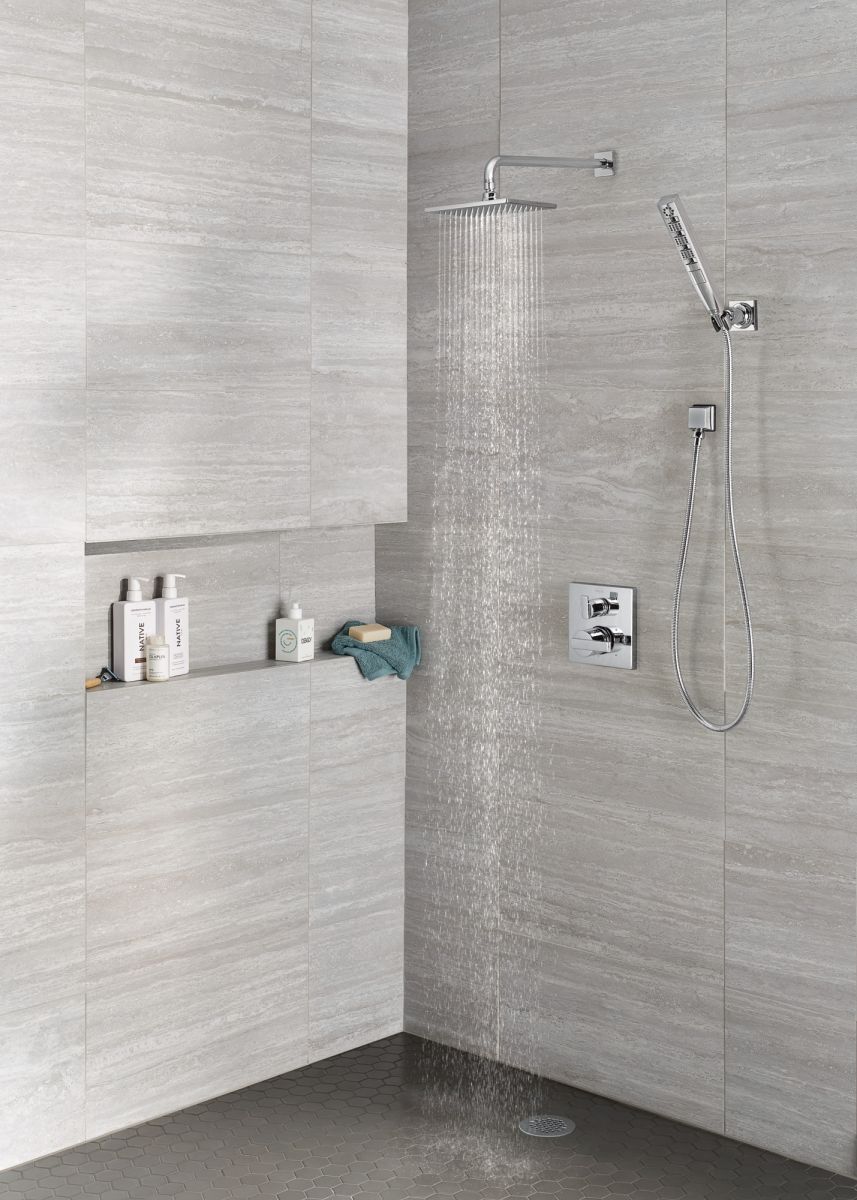 DELTA Ara Angular Modern Monitor 14 Series Valve Trim with 3-Setting Integrated Diverter — Chrome