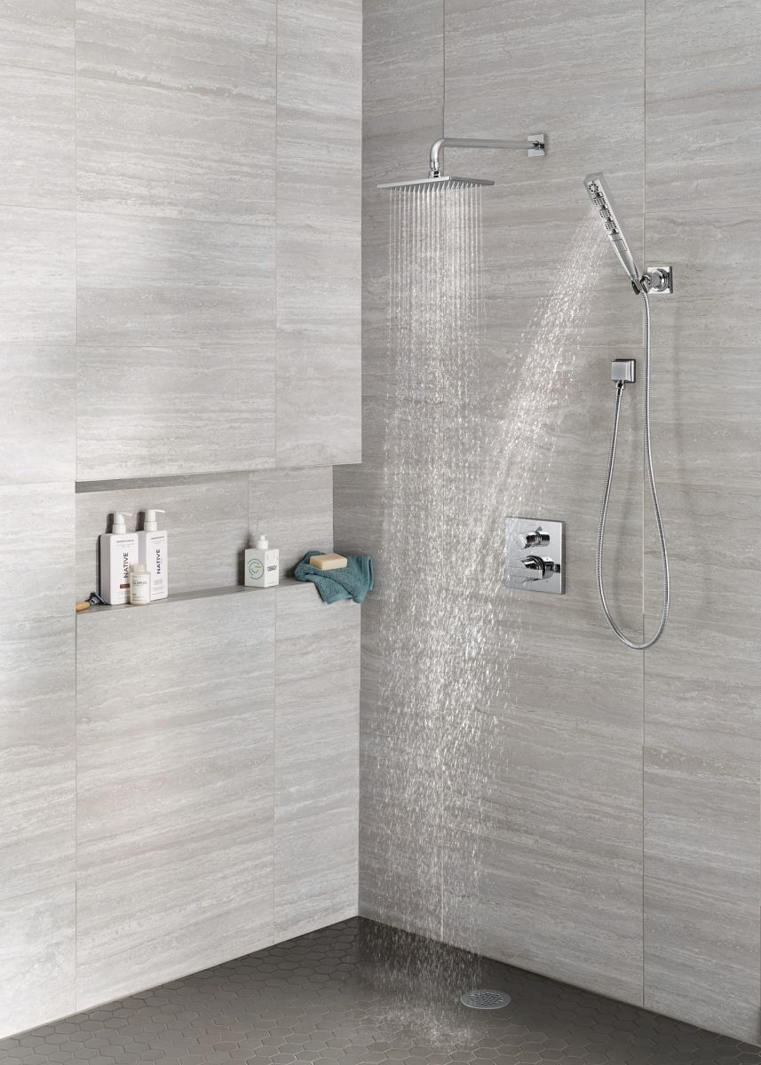 DELTA Ara Angular Modern Monitor 14 Series Valve Trim with 3-Setting Integrated Diverter — Chrome