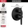 DELTA Galeon 14S Integrated Diverter Trim - 3 Setting — Matte Black