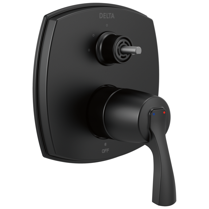 DELTA Stryke 14 Series Integrated Diverter Trim with Three Function Diverter Less Diverter Handle — Matte Black