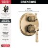 DELTA Broderick 14 Series Integrated Diverter Trim 3-Setting — Lumicoat® Champagne Bronze